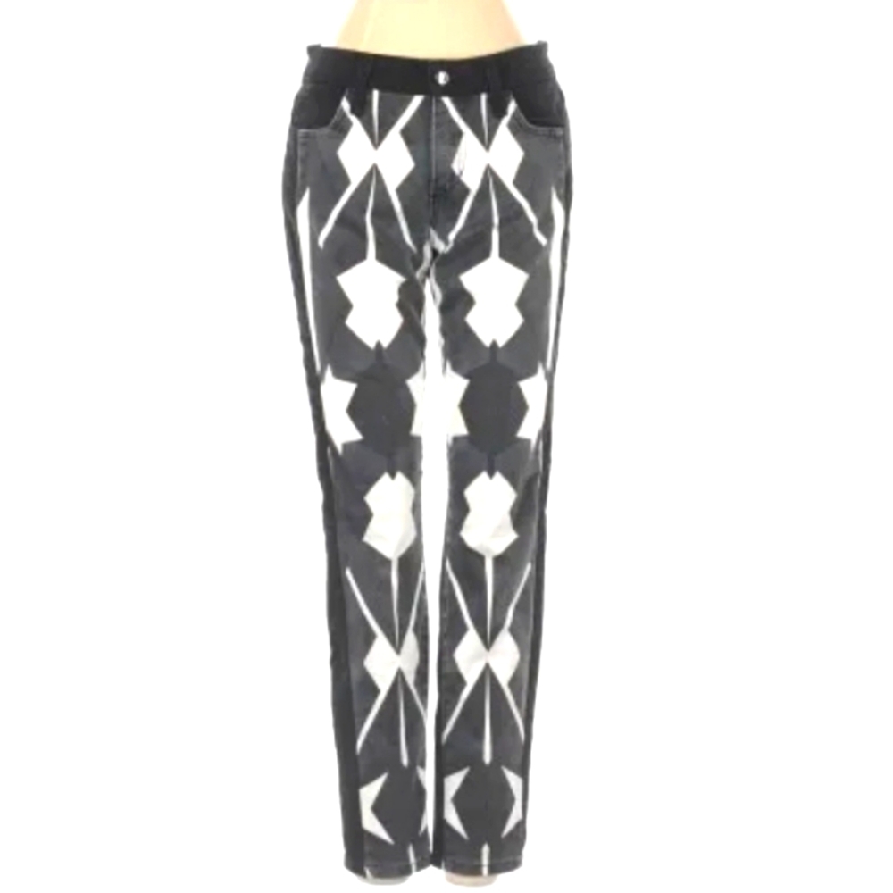 Revolve l Joes Jeans Unique Geometric White & Black Pants 65% Lyocell 33% Cotton - Picture 2 of 6